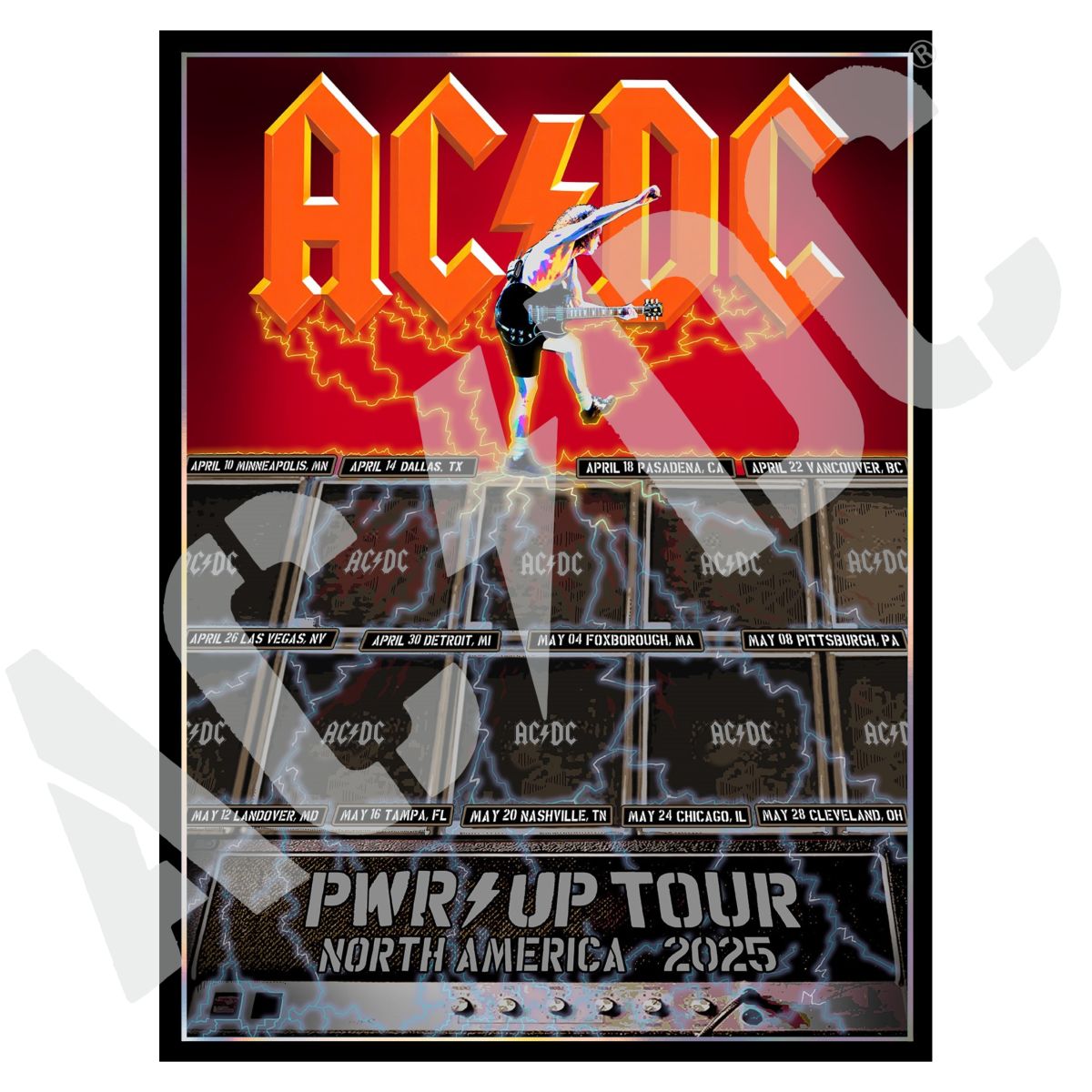 Vintage Amps PWR UP Music Tour Poster
