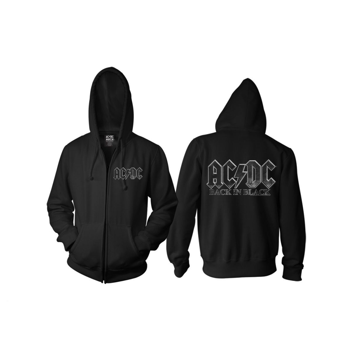 Charcoal Black Zip-Up Hoodie for Men