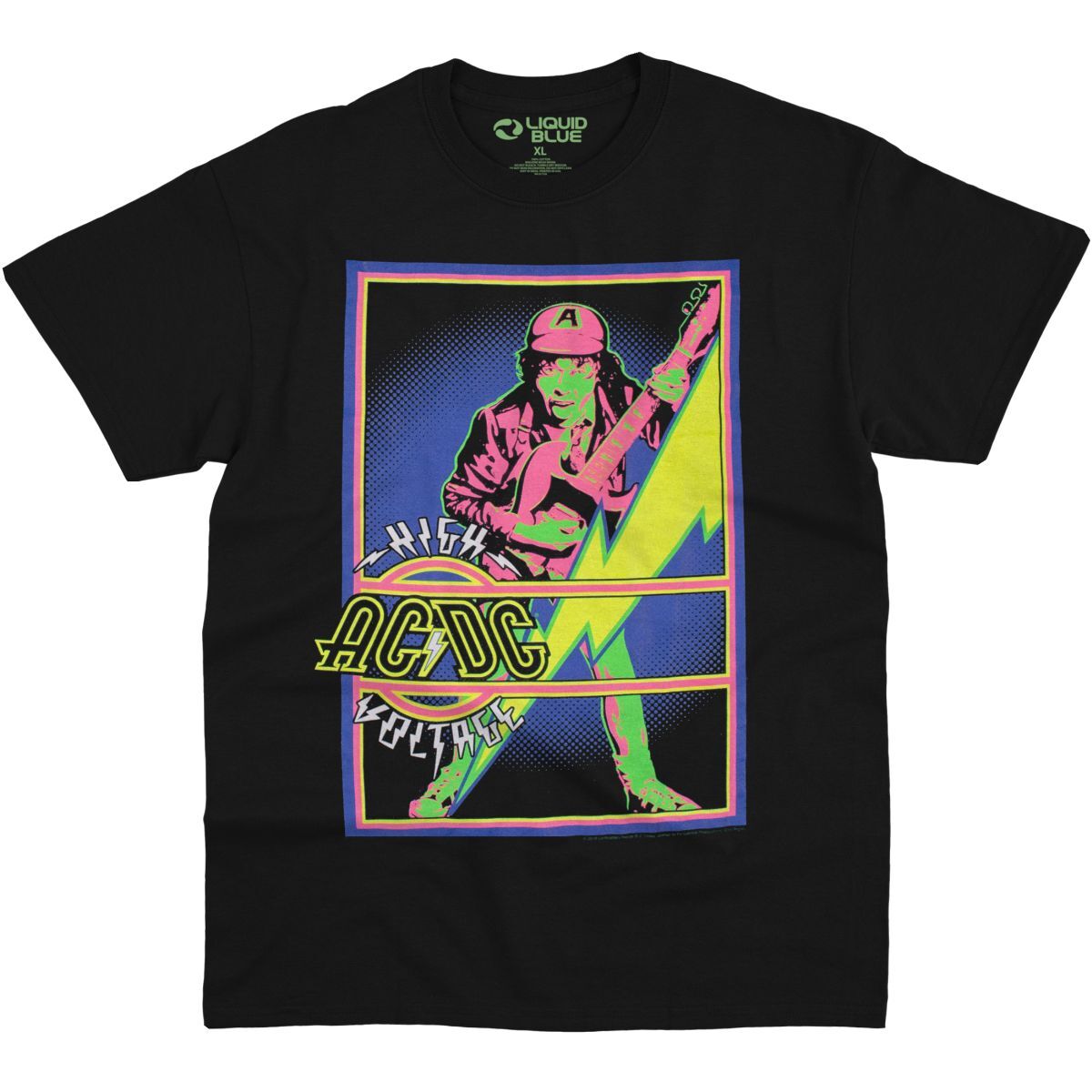 AC/DC Blacklight High Voltage Band Tee
