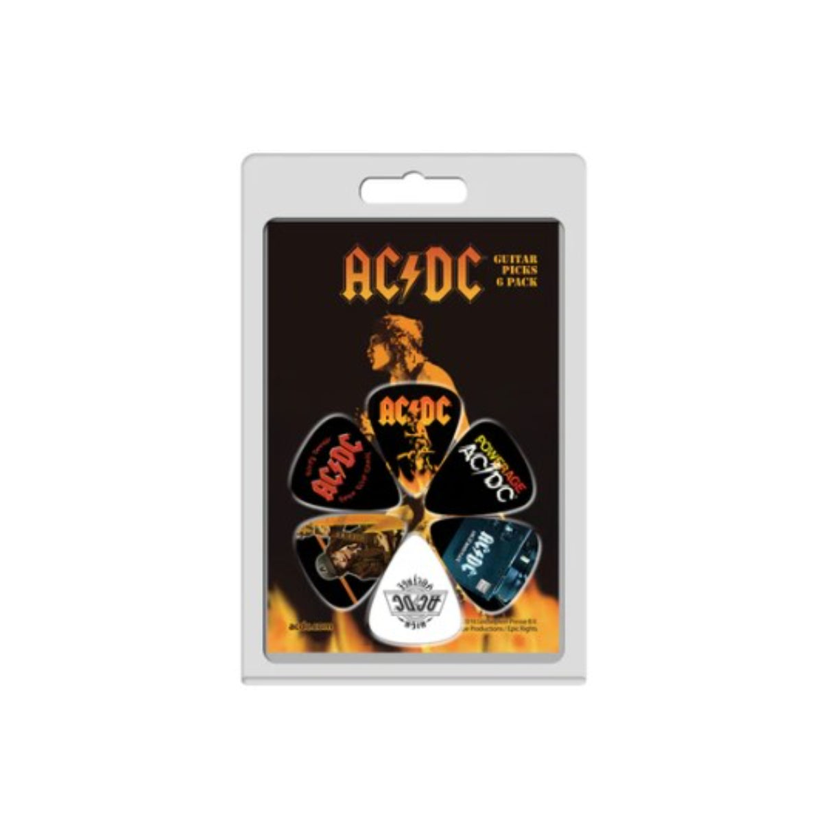 6-Pack AC/DC Logo Guitar Picks for Rock Fans