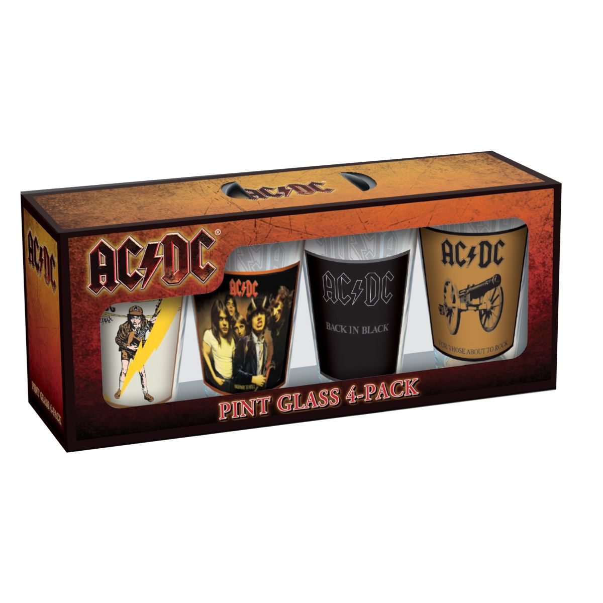 AC/DC 16oz Pint Glass Set (4-Pack)
