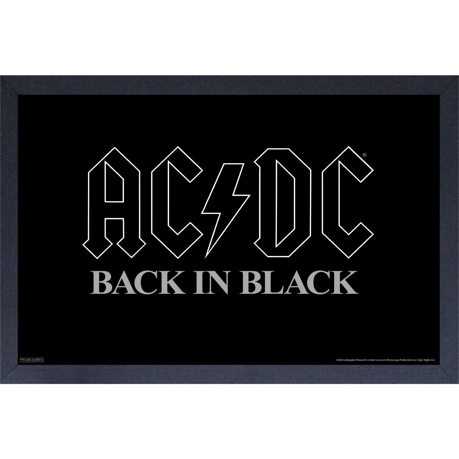 AC/DC Back in Black Framed Poster 11x17
