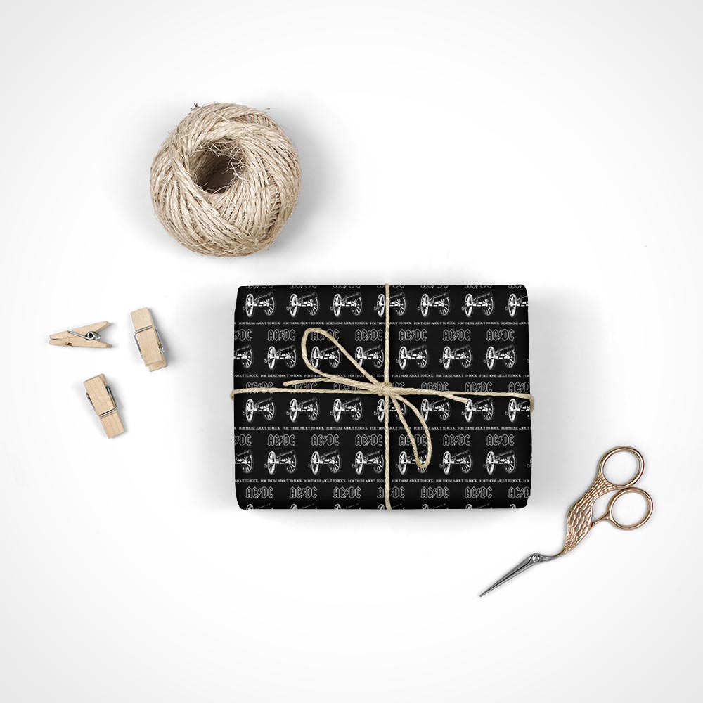 Rock Band AC/DC Themed Gift Wrapping Paper