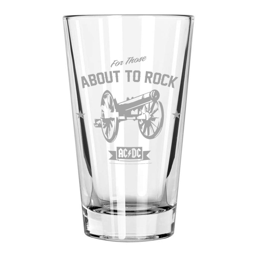 Etched Rock Cannon Beer Glass