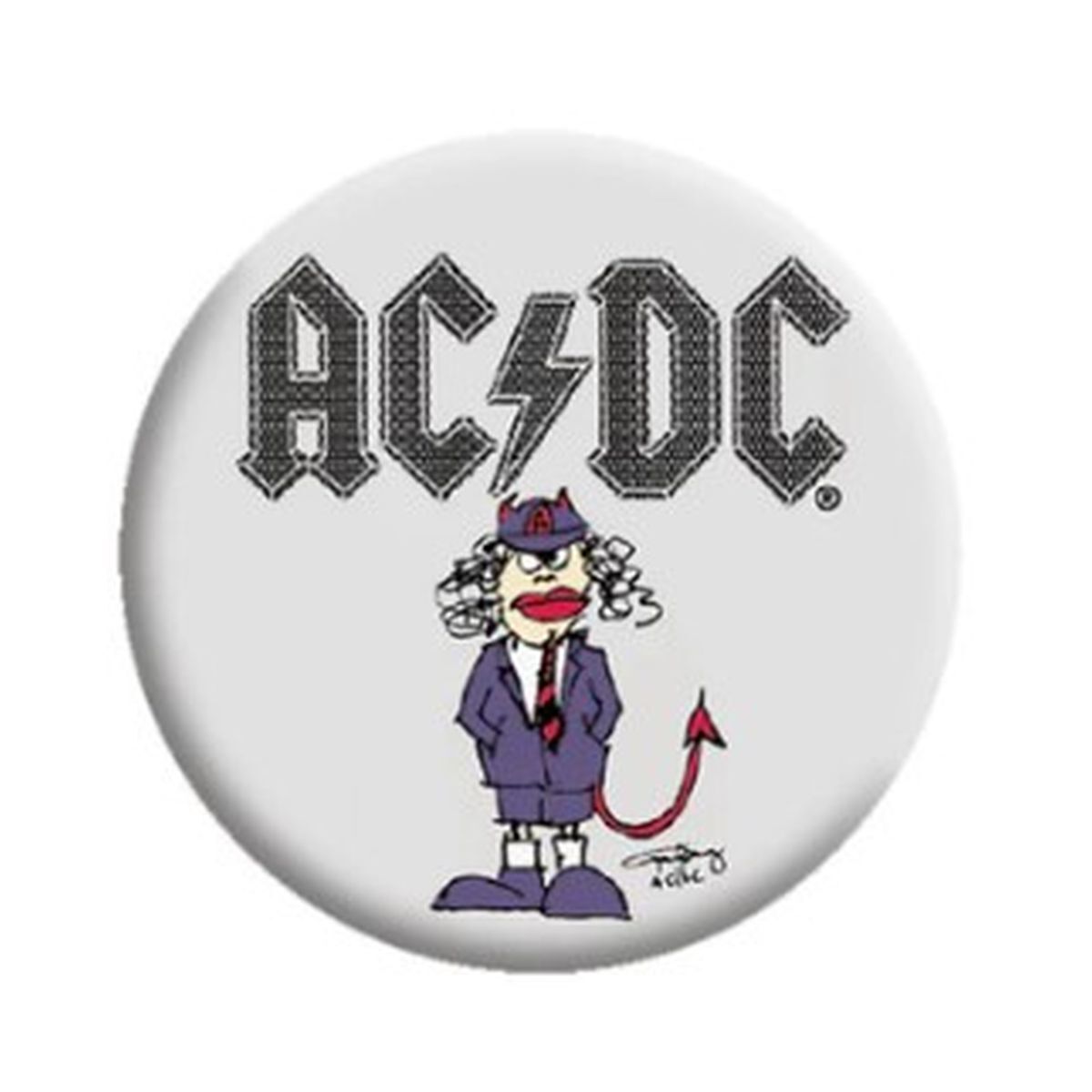 AC/DC Angus Young Rock Button Badge