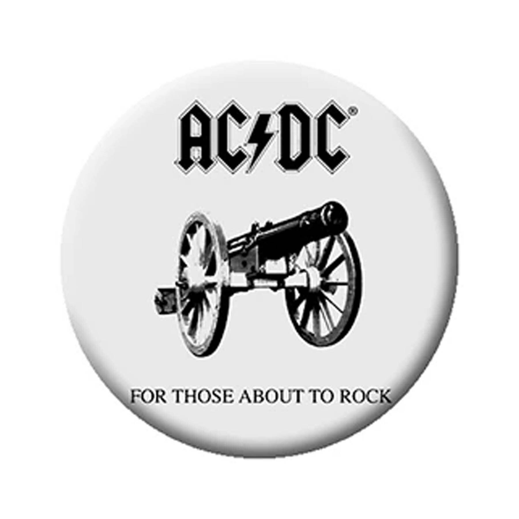 AC/DC Rock Band 1.25" Grey Button Pin