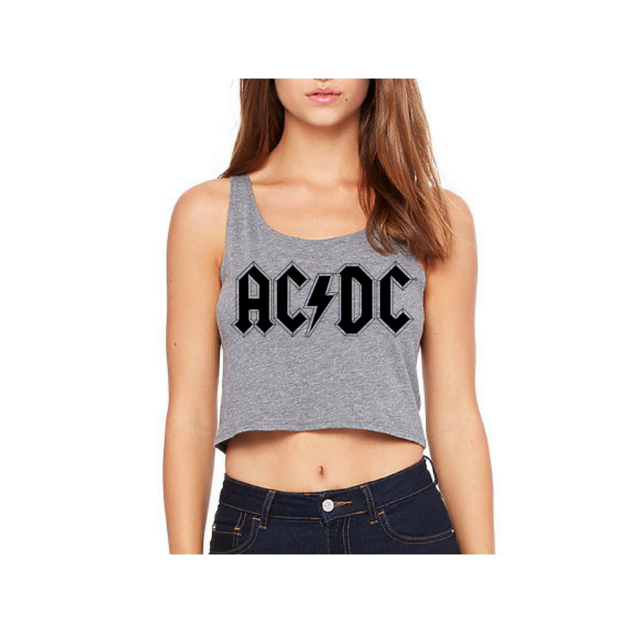 AC/DC Diamond Logo Crop Tank Top
