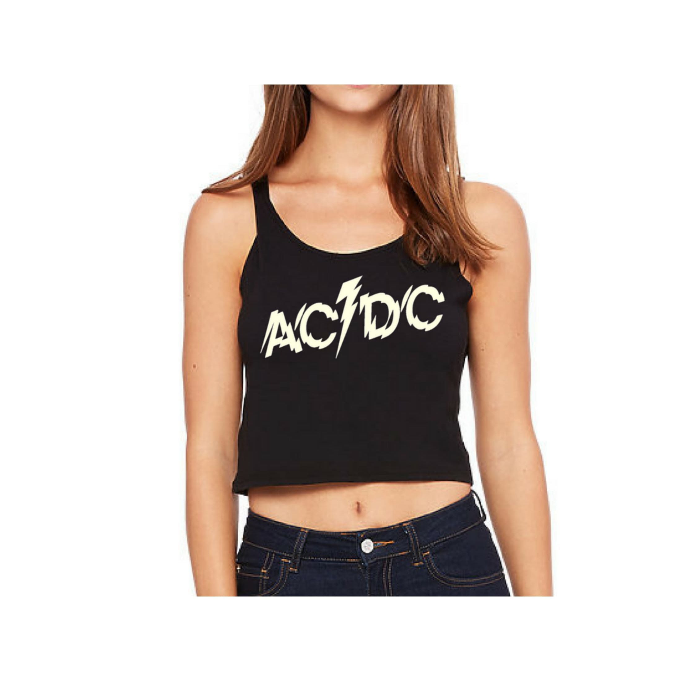 AC/DC Logo Sleeveless Crop Top for Concerts