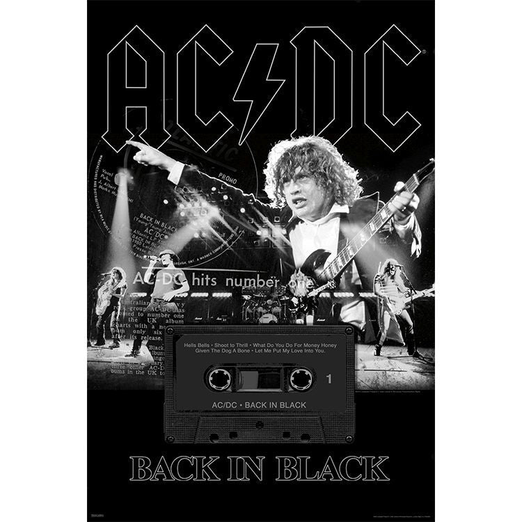 AC/DC Back in Black 24x36 Rock Poster