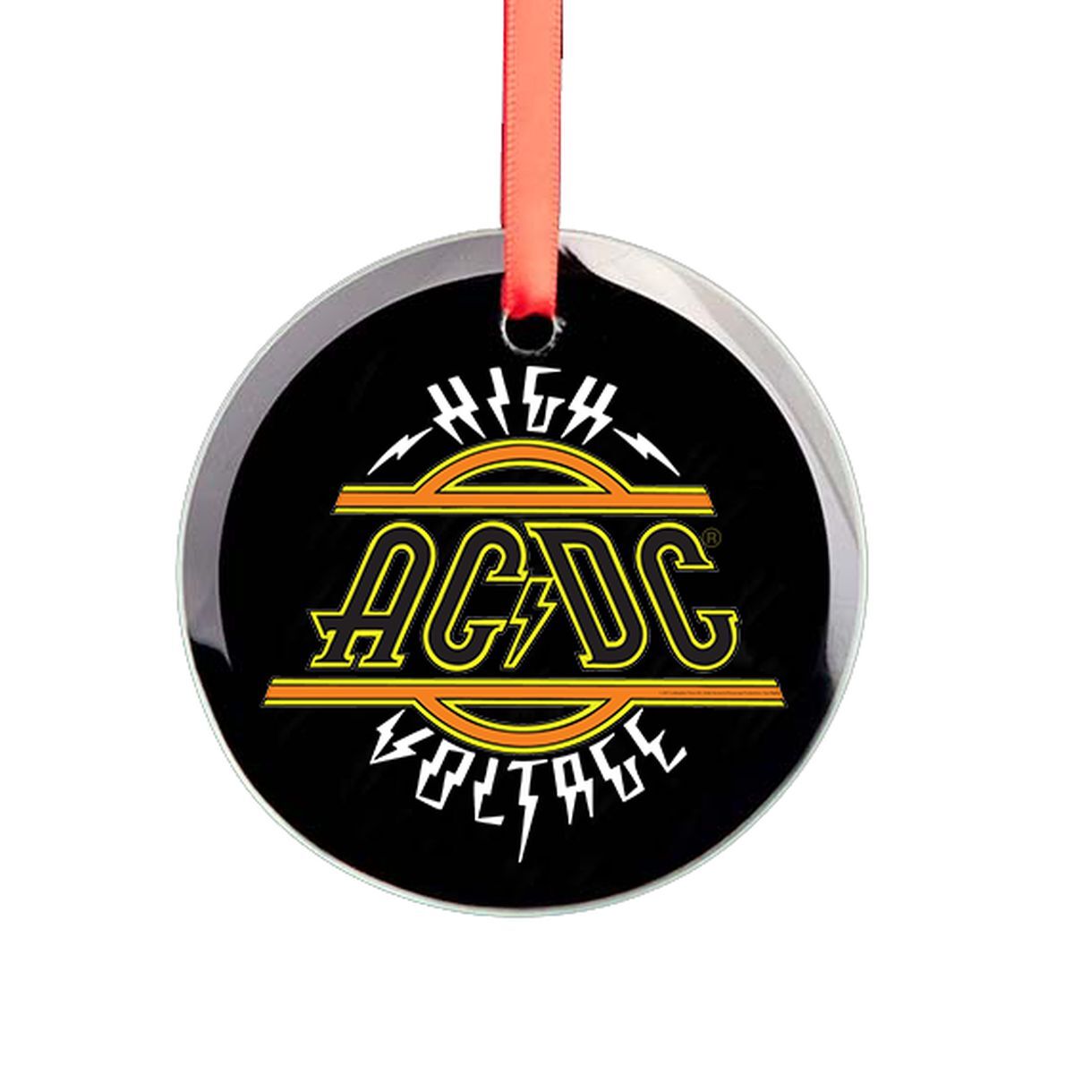 High Voltage Logo Glass Christmas Ornament